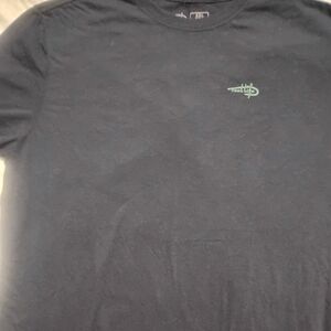 Men's Black Short-Sleeve Tee with Small Green Chest Accent
